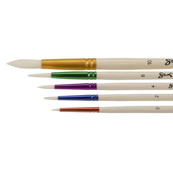 imageSax True Flow Spectrum Watercolor Paint Brushes Round Assorted Size Set of 5