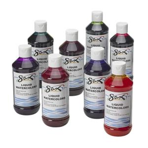 imageSax Liquid Washable Watercolor Paint 12 Pint Assorted Colors 8 Ounce Pack of 8  1567858