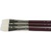 imageSax Optimium White Taklon Brushes Brights Type Long Handle Size 8 Pack of 3