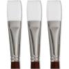 imageSax Optimium White Taklon Brushes Brights Type Long Handle Size 8 Pack of 3