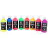 imageSax Liquid Washable Watercolor Paint for School and Arts and Crafts Use Assorted Fluorescent Colors 8 Ounce Bottles Set of 8
