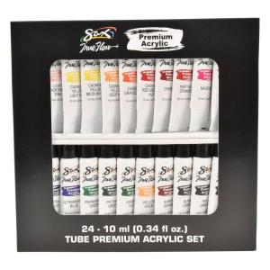 imageSax Premium Acrylic Paint Assorted Colors 034 Ounce Tubes Set of 24