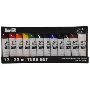 imageSax Premium Acrylic Paint Assorted Colors 075 Ounce Tubes Set of 12