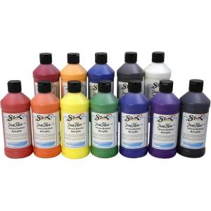 imageSax True Flow Heavy Body Acrylic Paint Set Pints Assorted Colors Set of 12  439304Assorted