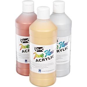 imageSax True Flow Heavy Body Acrylic Paint Set Pints Assorted Colors Set of 12  439304Assorted Metallic Colors