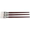 imageSax Optimium White Taklon Brushes Flat Type Long Handle Size 12 Pack of 3