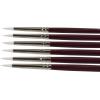 imageSax Optimium White Taklon Brushes Round Type Long Handle Size 1 Pack of 6
