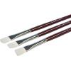 imageSax Optimum Flat White Taklon Long Handle Paint Brushes Size 4 Pack of 3