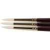 imageSax Optimum White Taklon Brushes Round Type Short Handle Size 8 Pack of 6