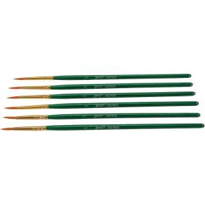 imageSax Optimium Golden Taklon Brushes Round Type Short Handle Size 1 Pack of 6