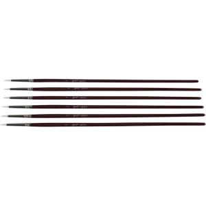 imageSax Optimium White Taklon Brushes Round Type Long Handle Size 1 Pack of 6