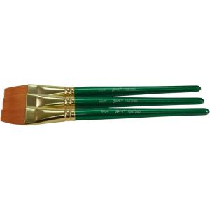 imageSax Optimum Golden Synthetic Taklon Paint Brushes Flat 34 Inch Pack of 3