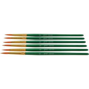 imageSax Optimum Golden Synthetic Taklon Paint Brushes Round Size 6 Pack of 6
