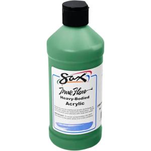 imageSax 402599 True Flow Heavy Body Acrylic Paint 1 Pint Blockout White 16 Fl Oz Pack of 1Chrome Oxide Green
