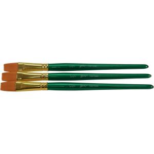imageSax Optimium Golden Taklon Brushes Flat Type Short Handle 12 Inch Pack of 3