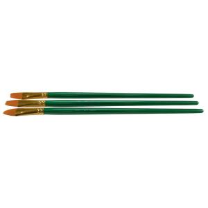 imageSax Optimum Golden Synthetic Taklon Long Handle Paint Brushes Flat 12 Inch Pack of 3