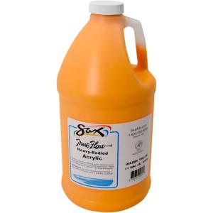 imageSax True Flow Heavy Body Acrylic Paint 12 Gallon Chrome Orange  439286 64 Fl Oz Pack of 1Golden Yellow