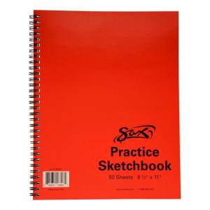 imageSax Spiral Binding Smooth Sketchbook 20 lb 812 x 11 Inches 50 Sheets Red
