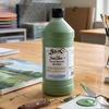 image:imageSax Heavy Body Acrylic Paint for School and Arts and Crafts Use Phthalo Blue 1 QuartChrome Oxide Green