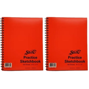 image:imageSax457568 Spiralbound Practice Sketchbook  8 12 x 11 inches  100 Sheets per Pad  White1 Count Pack of 2