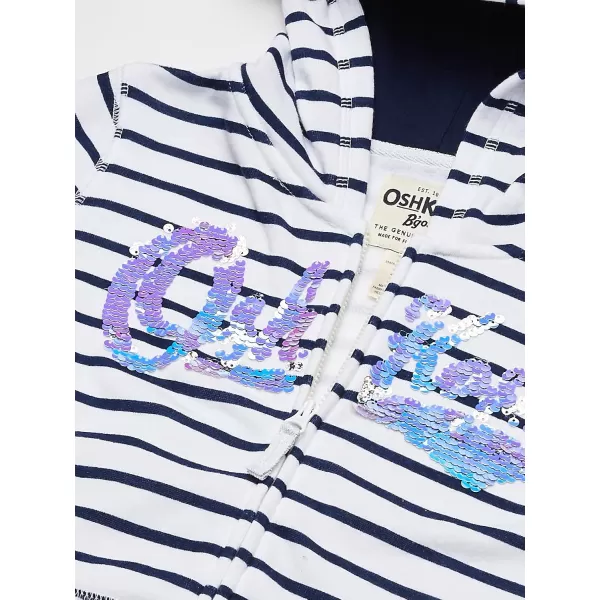 imageOshKosh BGosh Girls Logo HoodieWhite Navy Stripe