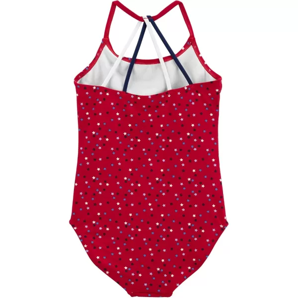 imageOshKosh BGosh Girls OnePiece SwimsuitBandana Red Stars