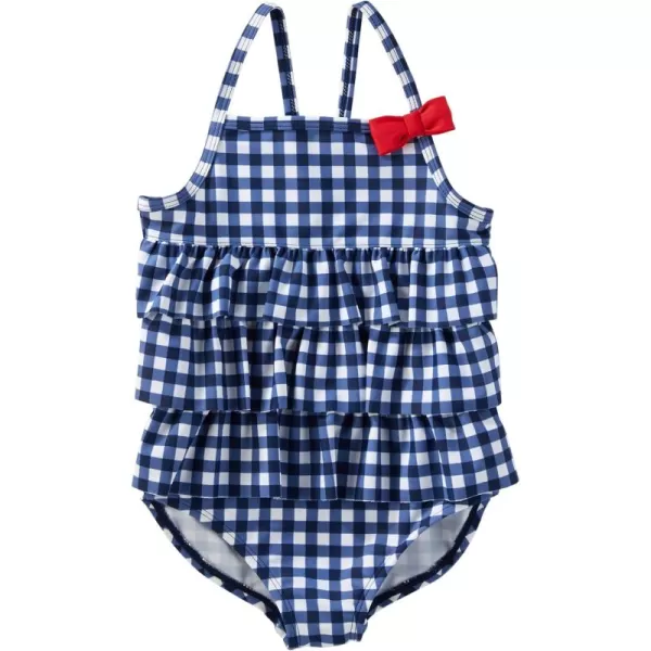 imageOshKosh BGosh Girls OnePiece SwimsuitNavy Gingham