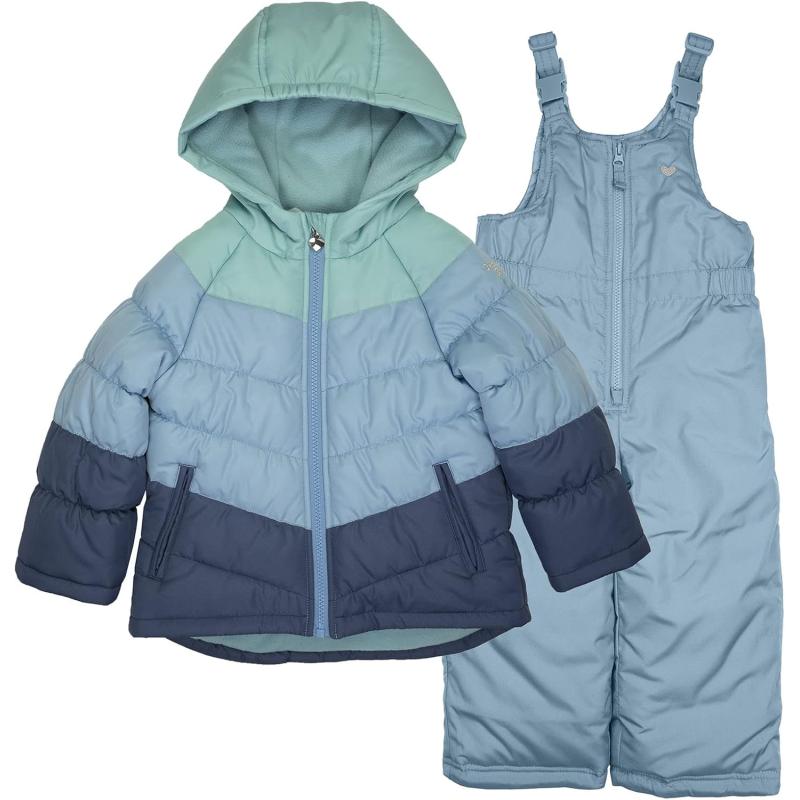 imageOsh Kosh Girls Ski Jacket and Snowbib Snowsuit Outfit SetBlue Fade
