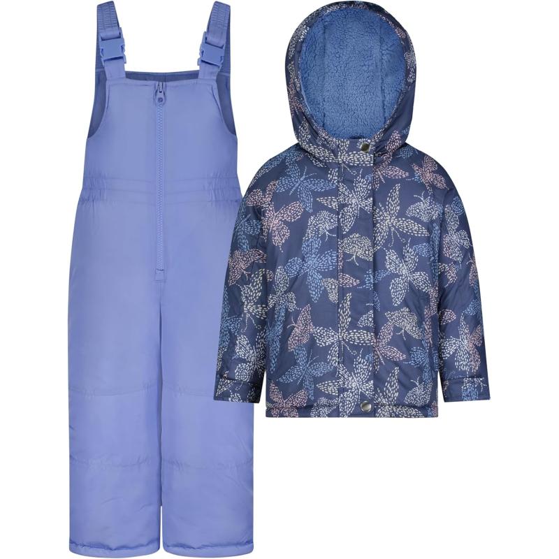 imageOsh Kosh Girls Ski Jacket and Snowbib Snowsuit Outfit SetButterfly