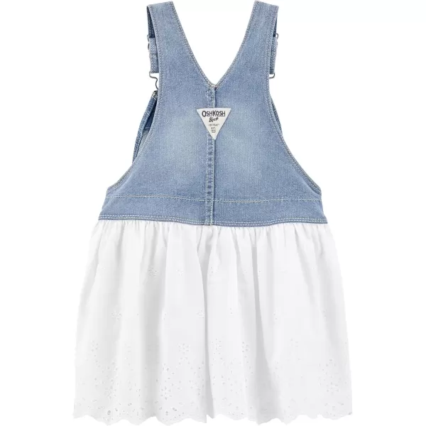 imageOshKosh BGosh Girls Worlds Best Overalls Denim White Jumper 3M