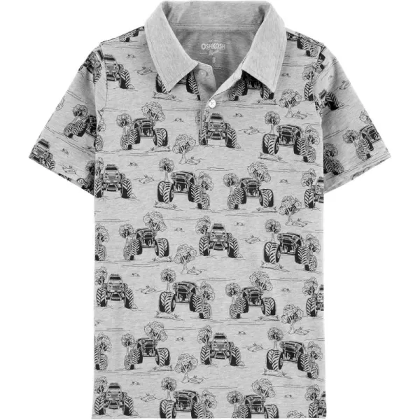 imageOshKosh BGosh Boys ShortSleeve PoloGrey Heather Printed