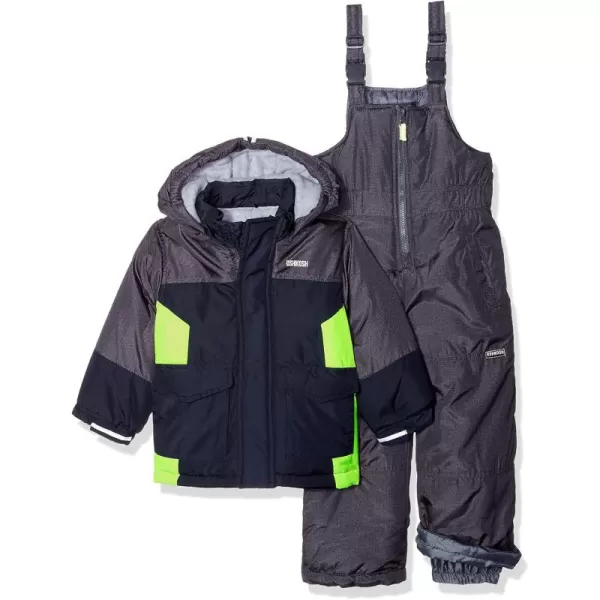 imageOshKosh BGosh Boys Ski Jacket and Snowbib Snowsuit SetHeatherNavyGalactive Green