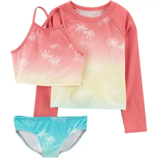 imageOshKosh BGosh Girls ThreePiece SwimsuitOrange Ombre