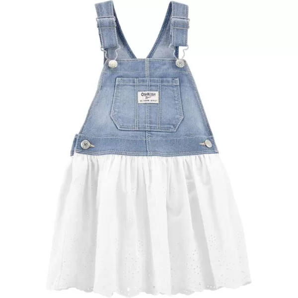 imageOshKosh BGosh Girls Worlds Best Overalls Denim White Jumper 3M