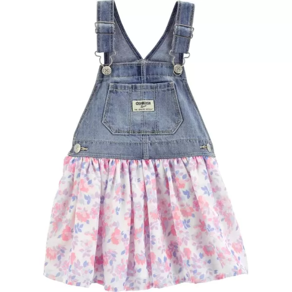 imageOshKosh BGosh babygirls Worlds Best OverallsPink Floral Tulle Jumper