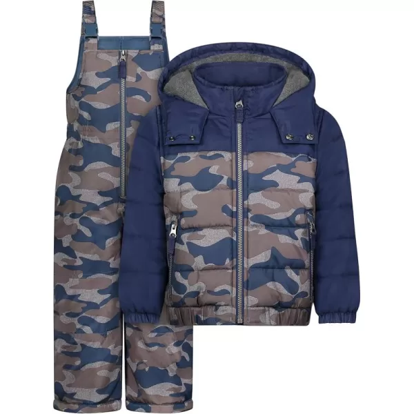 imageOshKosh BGosh boys Ski Jacket and Snowbib Snowsuit SetHeather Grey Camo