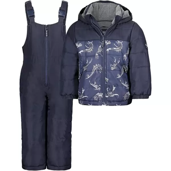 imageOshKosh BGosh boys Ski Jacket and Snowbib Snowsuit SetNavy Dino
