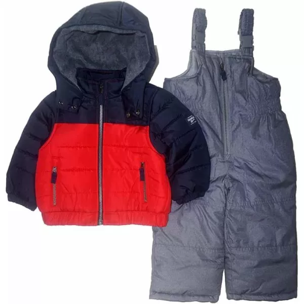 imageOshKosh BGosh boys Ski Jacket and Snowbib Snowsuit SetRed and Navy