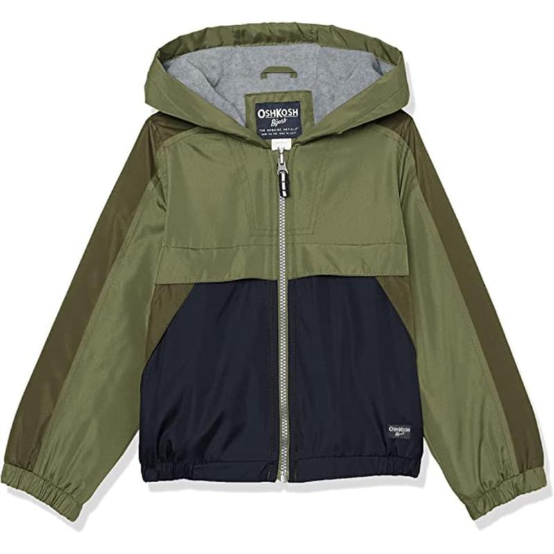 imageOsh Kosh Boys Midweight Fleece Lined Windbreaker JacketOlive Drab