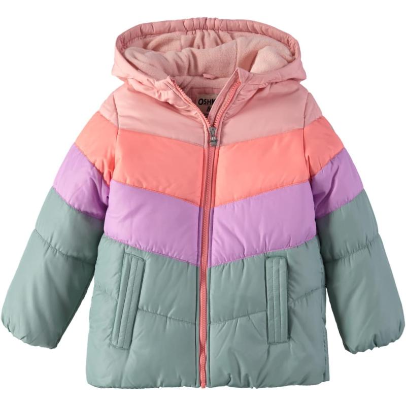 imageOshKosh BGosh Girls Perfect Colorblocked Heavyweight Jacket CoatPastel Multicolor