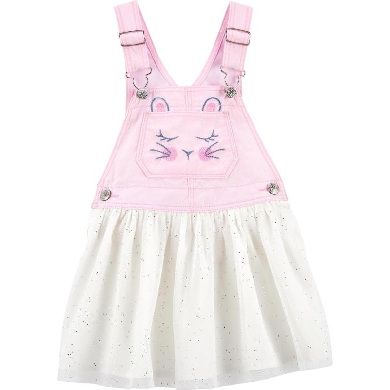 imageOshKosh BGosh Girls Worlds Best Overalls Bunny Jumper 12M