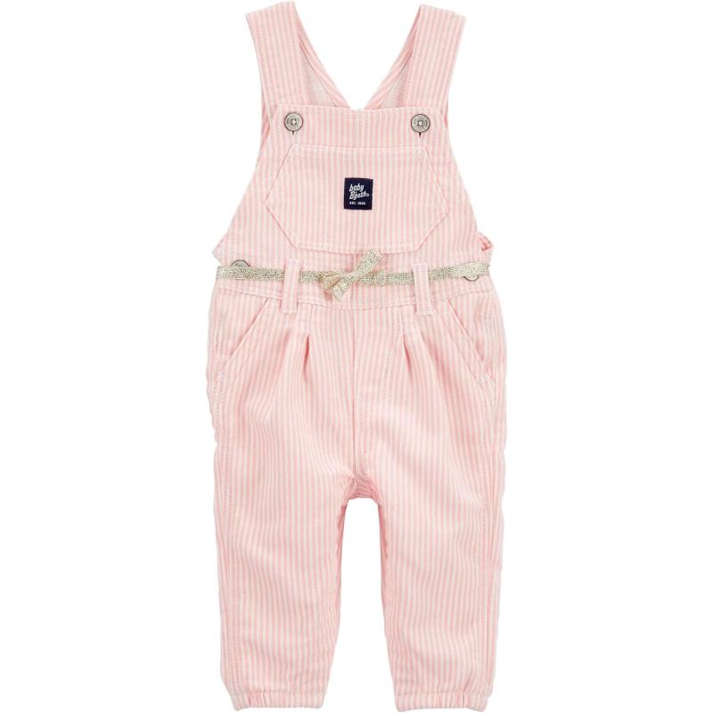 imageOshKosh BGosh Girls Worlds Best Overalls Pink Hickory 24M