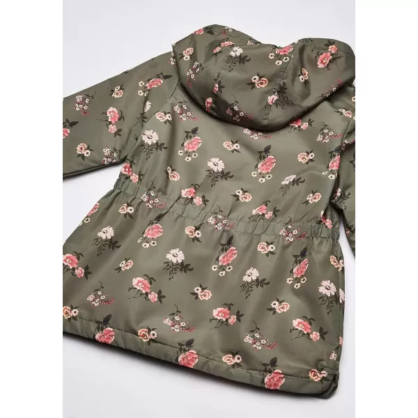 imageOshKosh BGosh Baby Girls Midweight Hooded Anorak Jacket CoatOlive Drab Floral