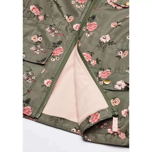 imageOshKosh BGosh Baby Girls Midweight Hooded Anorak Jacket CoatOlive Drab Floral