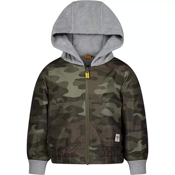 imageOsh Kosh Boys Midweight Fleece Lined Windbreaker JacketCamo Green Grey