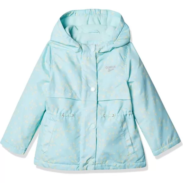 imageOshKosh BGosh Baby Girls Midweight Hooded Anorak Jacket CoatAqua Floral