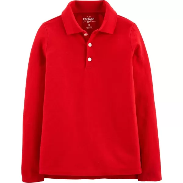 imageOshKosh BGosh Girls LongSleeve Uniform PoloDeep Ruby Red