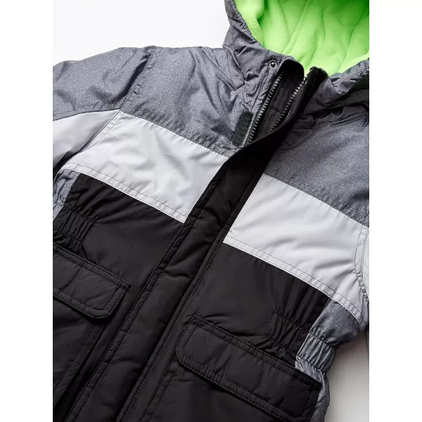 imageOsh Kosh boys Heavyweight Colorblock Puffer CoatGreySilverBlack
