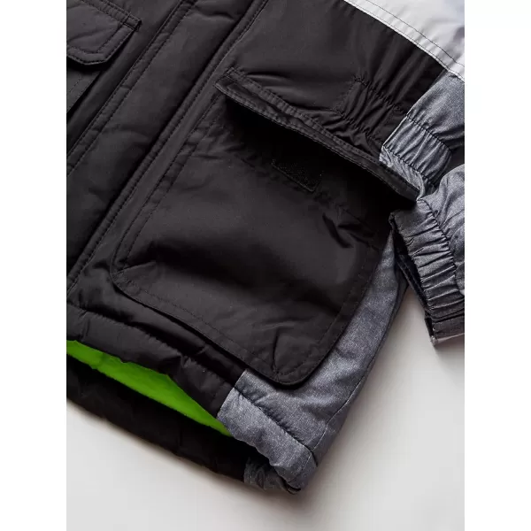 imageOsh Kosh boys Heavyweight Colorblock Puffer CoatGreySilverBlack