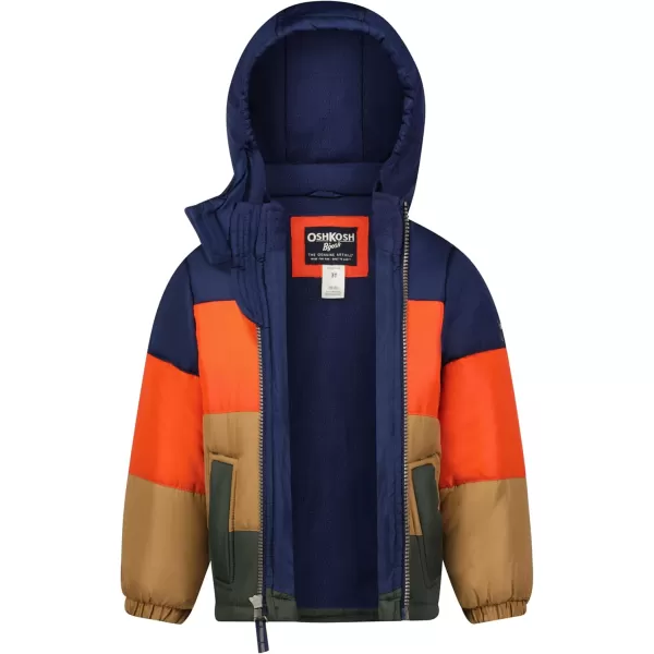 imageOsh Kosh boys Heavyweight Colorblock Puffer CoatOrange
